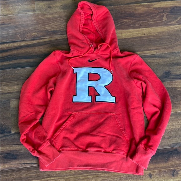 Nike Rutgers University Red Hoodie Sweatshirt - Picture 1 of 9